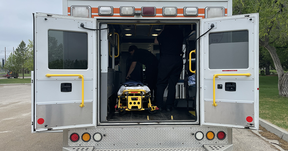 stretcher transportation with doors open